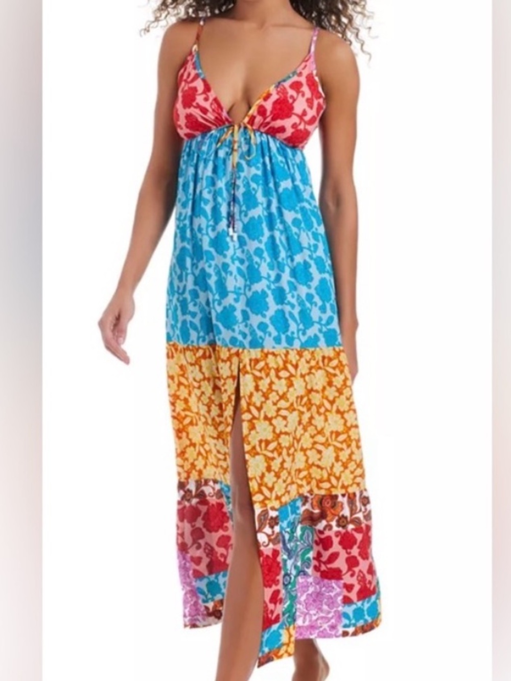 Bar III Floral Patchwork Maxi Dress NWT Size XL